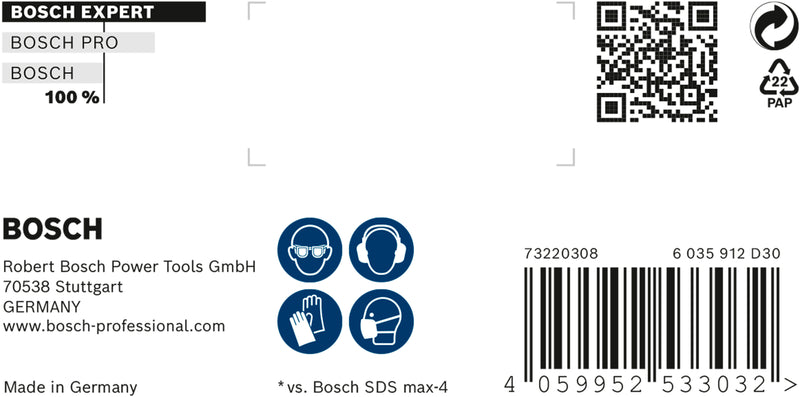Bosch SDSmax hammer drill bit MAX-8X 20x400/52