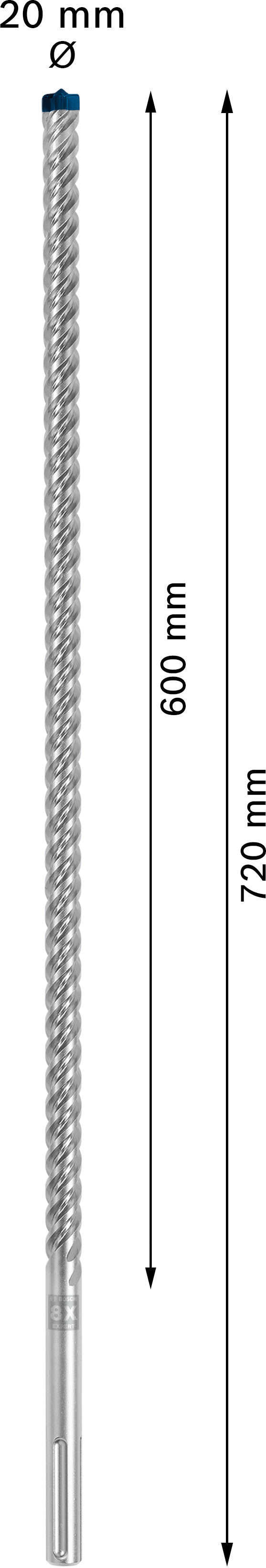 Bosch SDSmax hammer drill bit MAX-8X 20x600/72