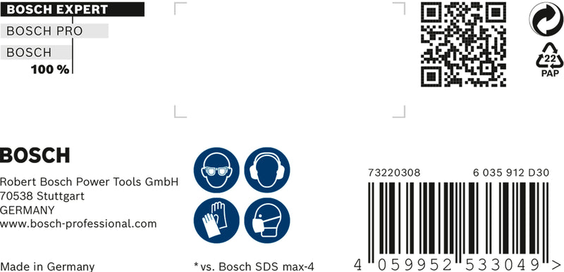 Bosch SDSmax hammer drill bit MAX-8X 20x600/72