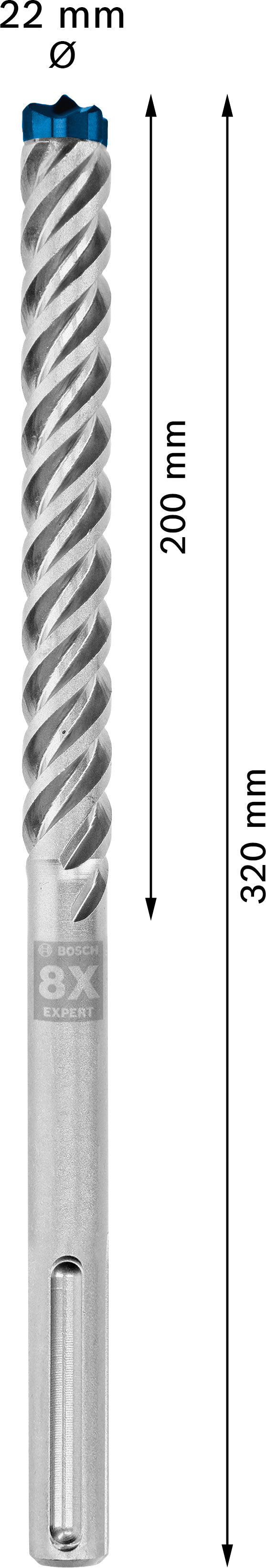Broca para taladro percutor Bosch SDSmax MAX-8X 22x200/32