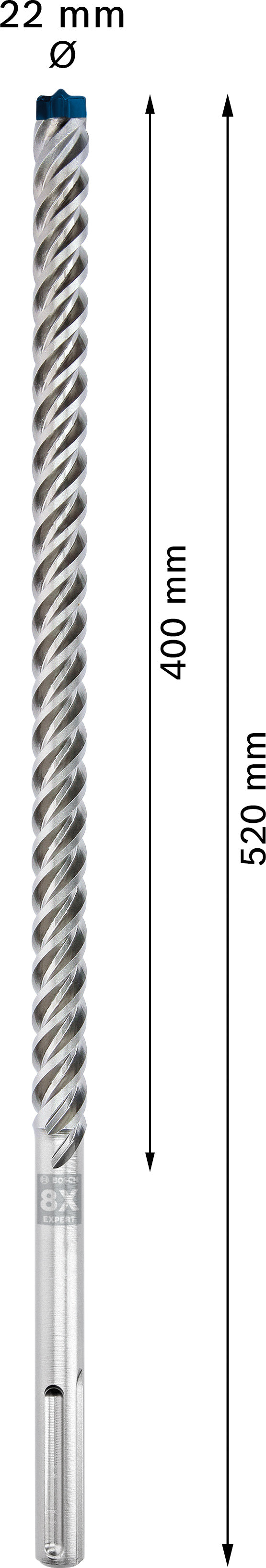 Broca para taladro percutor Bosch SDSmax MAX-8X 22x400/52