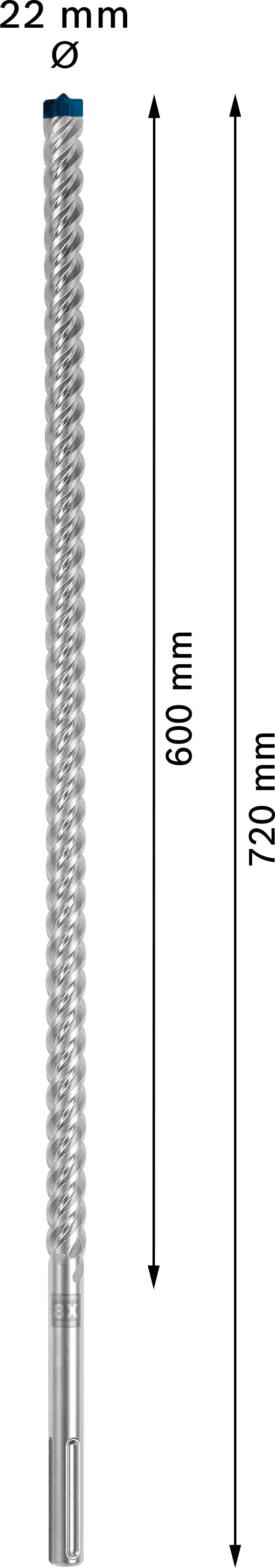 Broca de martelo Bosch SDSmax MAX-8X 22x600/72