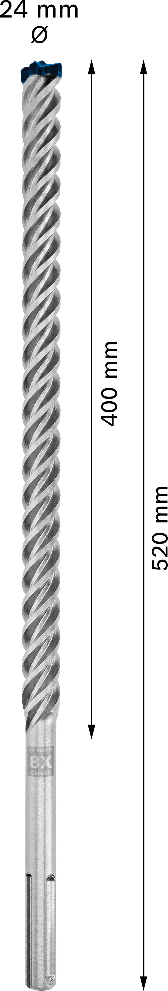 Broca de martelo Bosch SDSmax MAX-8X 24x400/52