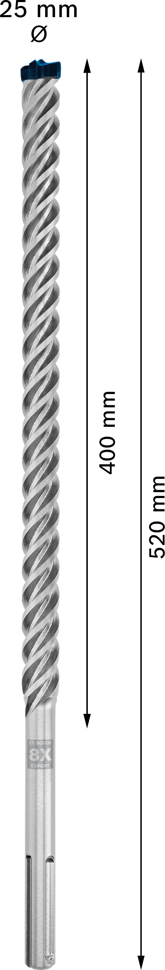 Broca de martelo Bosch SDSmax MAX-8X 25x400/52