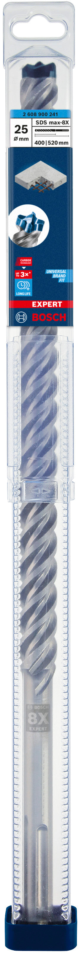 Broca de martelo Bosch SDSmax MAX-8X 25x400/52