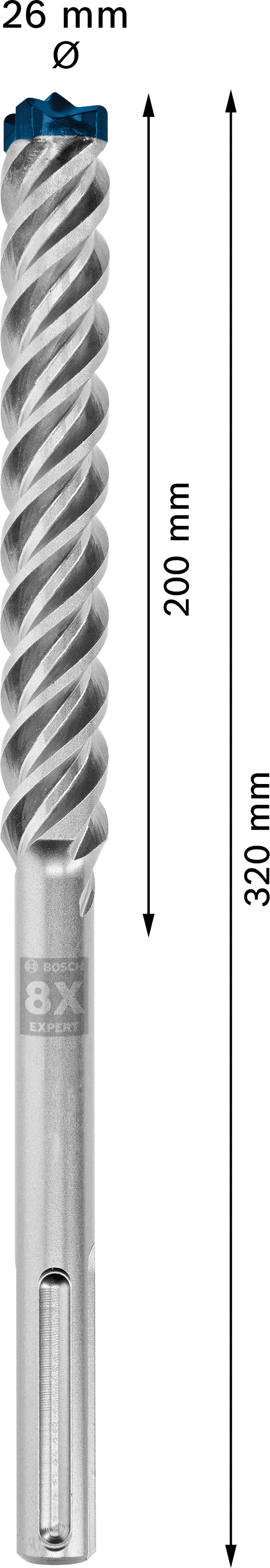 Broca para taladro percutor Bosch SDSmax MAX-8X 26x200/32