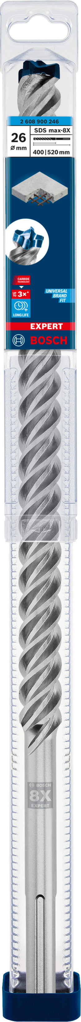 Broca de martelo Bosch SDSmax MAX-8X 26x400/52