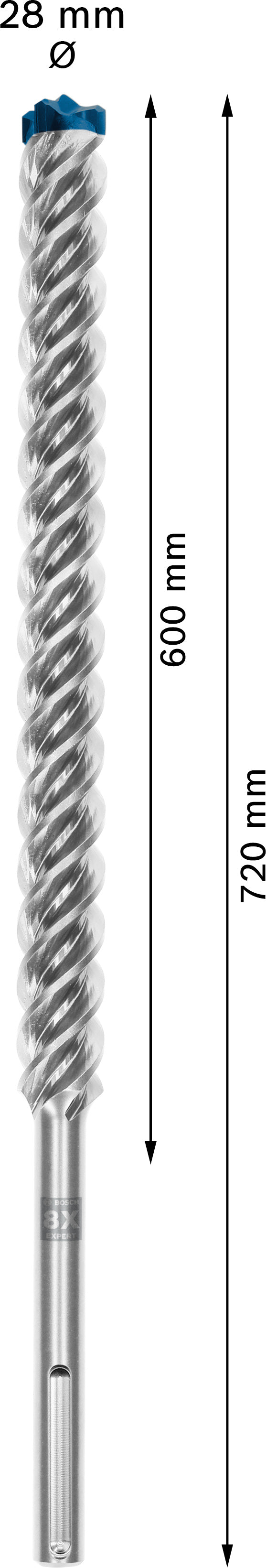 Broca de martelo Bosch SDSmax MAX-8X 28x600/72