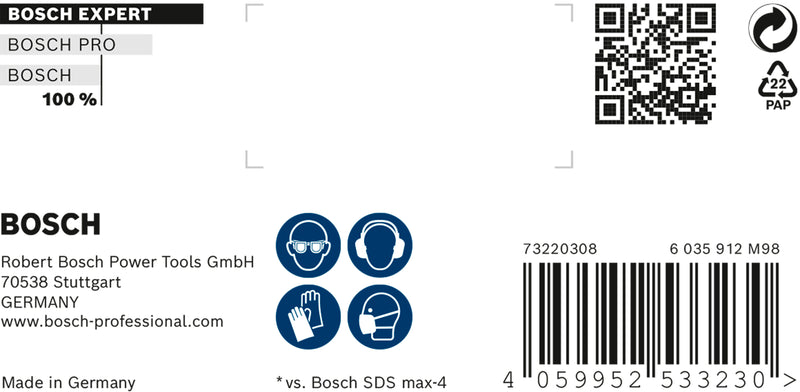 Broca de martelo Bosch SDSmax MAX-8X 28x600/72