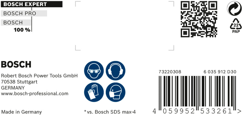 Broca para taladro percutor Bosch SDSmax MAX-8X 30x200/32