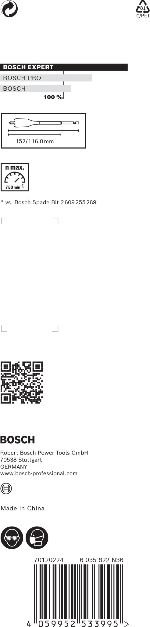 Escofina autoperforante Bosch 30 x 152 mm