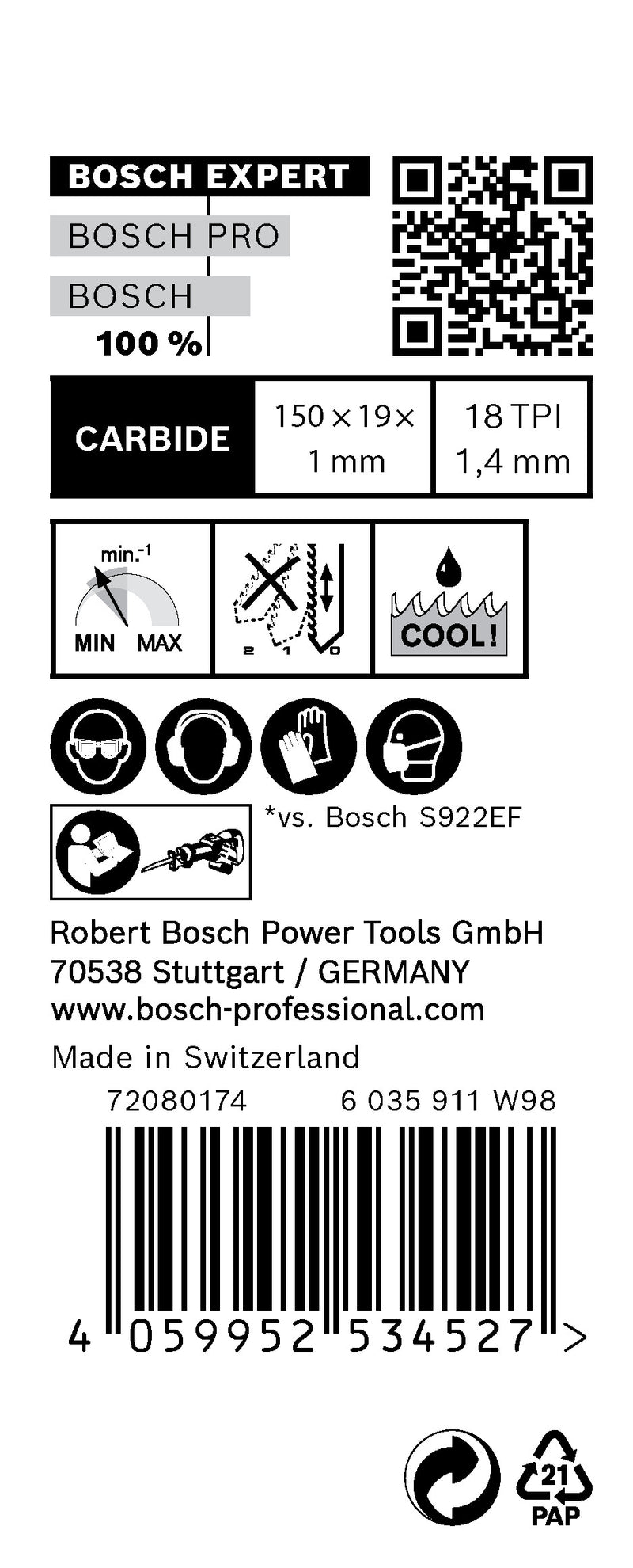 Conjunto de lâminas de serra Bosch RBE- 10ER S 922 EHM