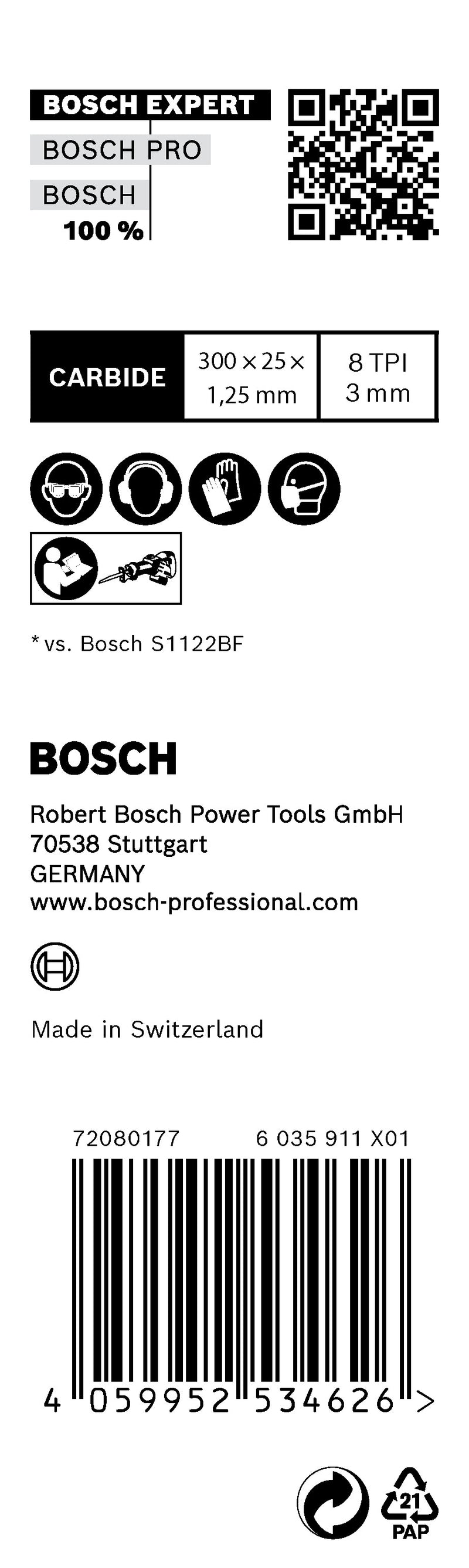 Bosch EXPERT ‘Thick Tough Metal’ S 1255 CHC Re
