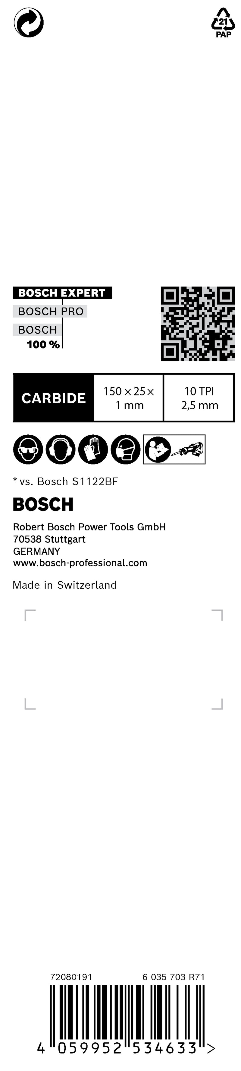 Conjunto de lâminas de serra Bosch RBE- 1ER S 955 HHM