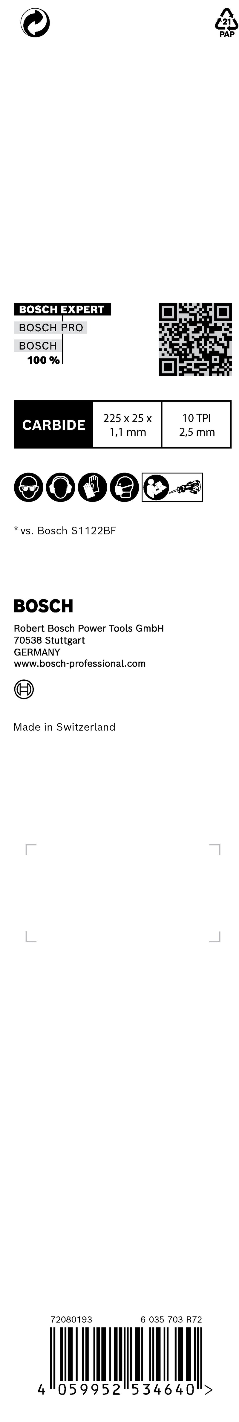 Bosch Saw Blade Set RBE- 1ER S 1155 HHM