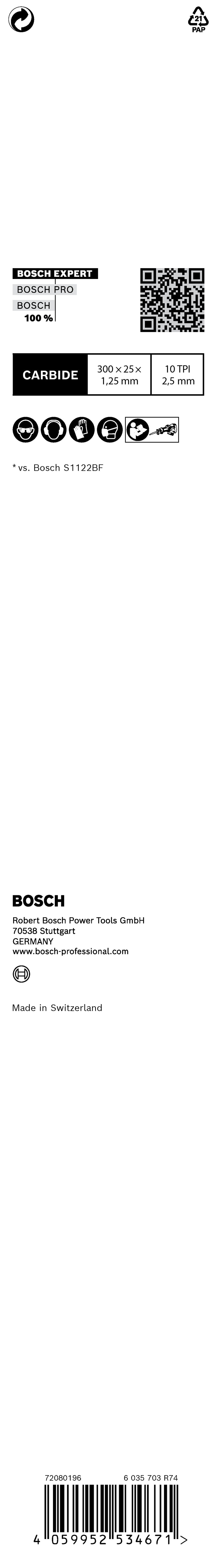 Bosch Saw Blade Set RBE- 1ER S 1255 HHM