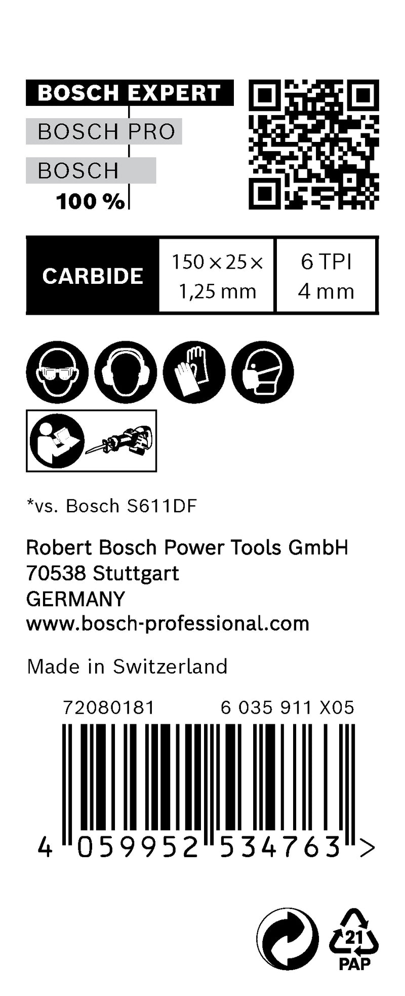 Conjunto de lâminas de serra Bosch RBE- 10ER S 956 DHM