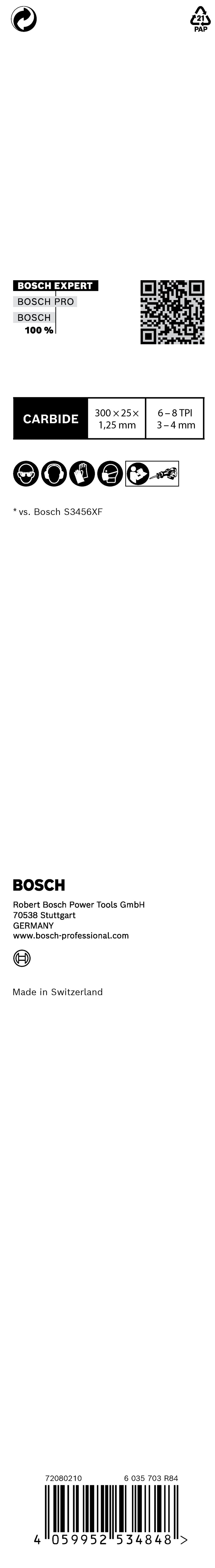 Bosch Saw Blade Set RBE- 1ER S 1256 XHM