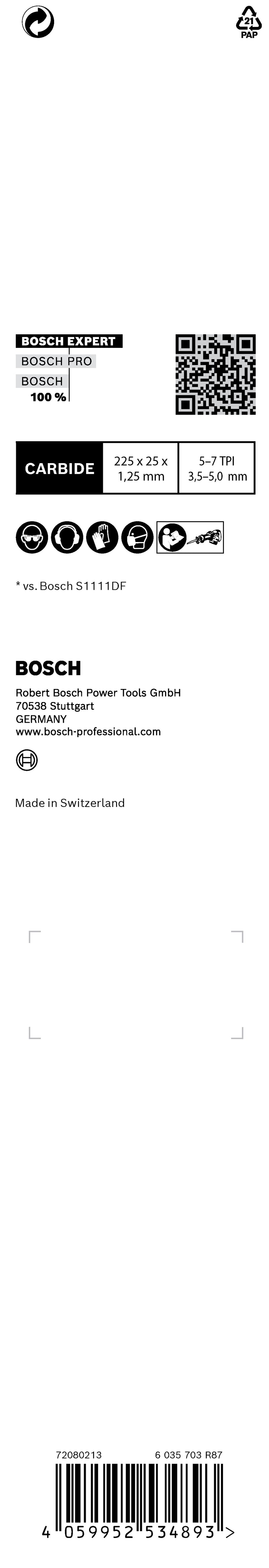 Bosch Saw Blade Set RBE- 3ER S 1167 XHM