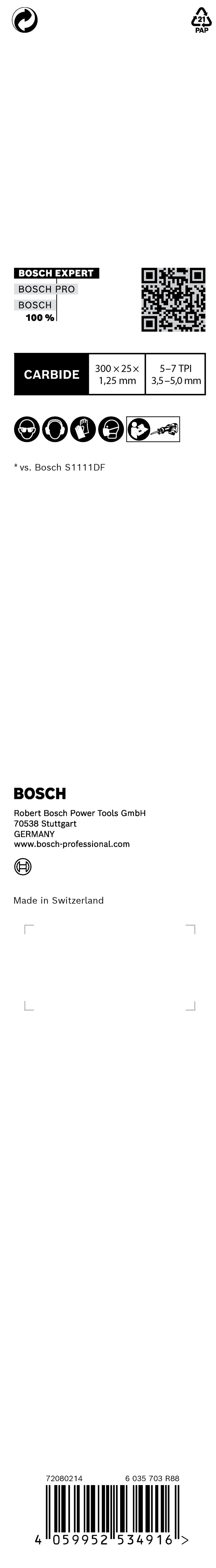 Bosch Saw Blade Set RBE- 1ER S 1267 XHM