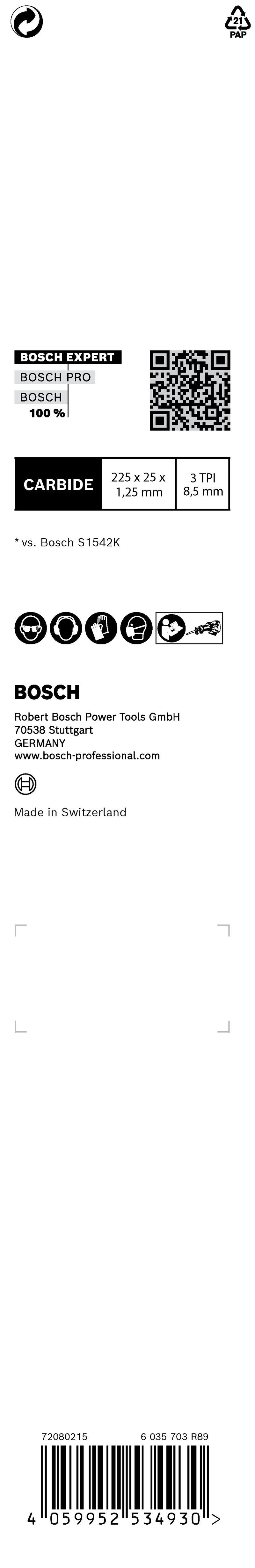 Bosch Saw Blade Set RBE- 1ER S 1142 KHM