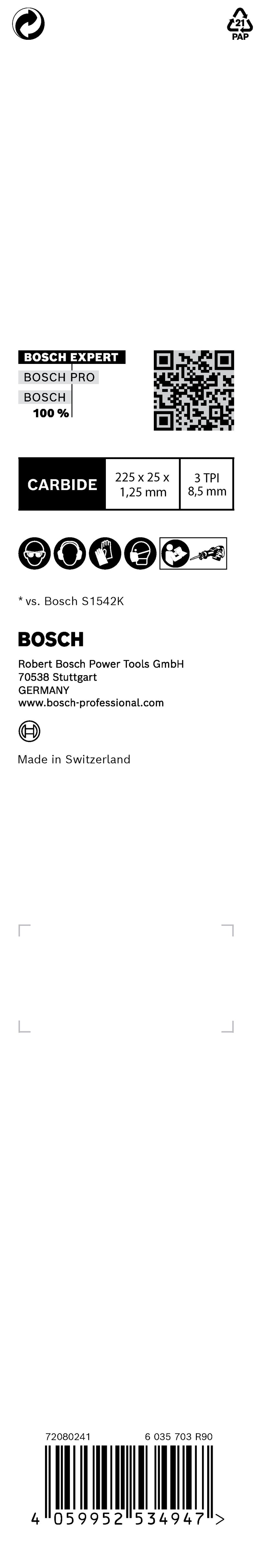 Conjunto de lâminas de serra Bosch RBE- 3ER S 1142 KHM