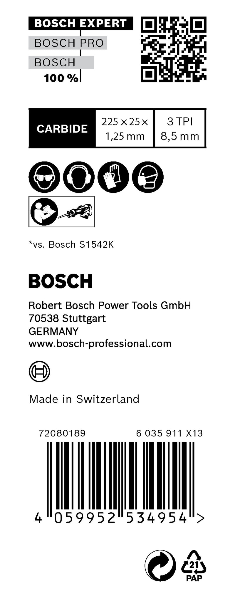 Bosch Saw Blade Set RBE- 10ER S 1142 KHM