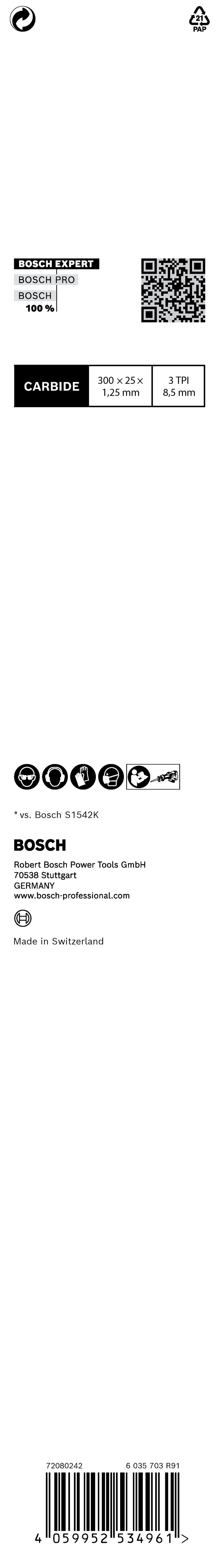 Bosch Saw Blade Set RBE- 1ER S 1242 KHM