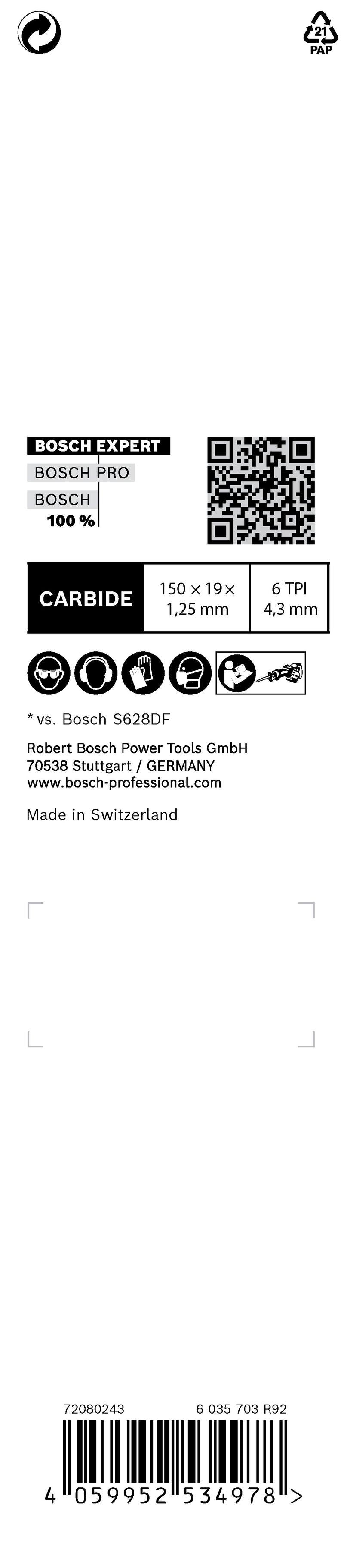 Bosch EXPERT 'Gesso de fibra' S 641 HM Reciproc
