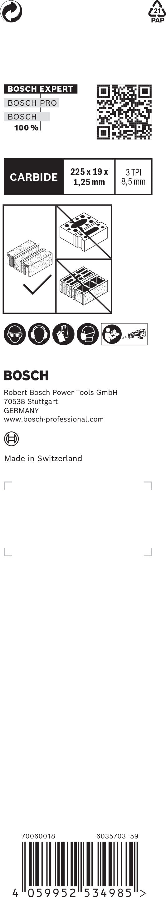 Bosch Saw Blade Set RBE- 1ER S 1141 HM
