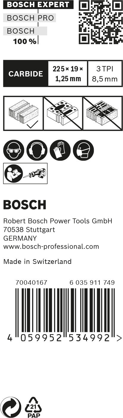 Bosch Saw Blade Set RBE- 10ER S 1141 HM