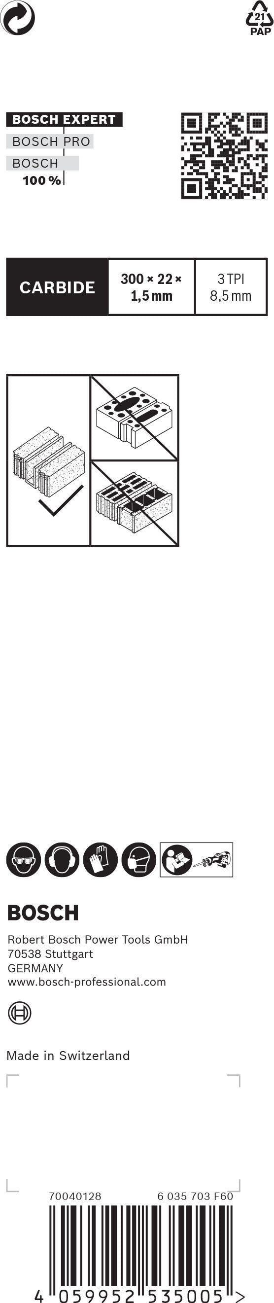 Conjunto de lâminas de serra Bosch RBE- 1ER S 1241 HM