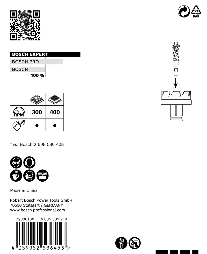 Sierra de corona Bosch TCT para chapa metálica de 40 mm