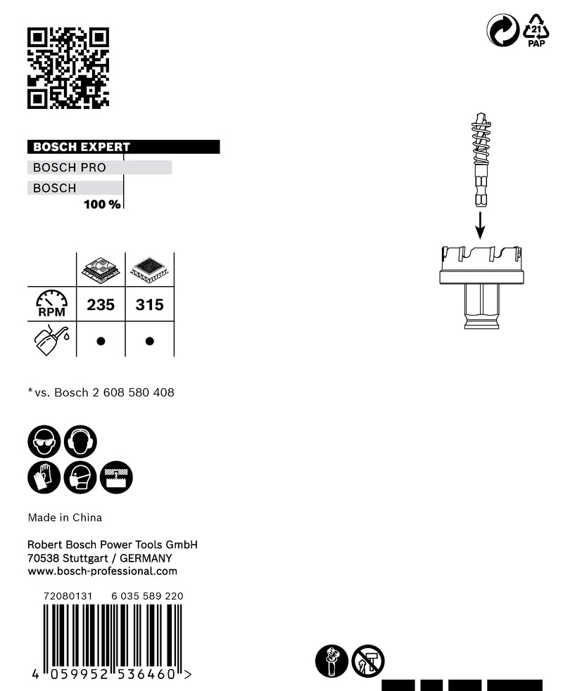 Bosch Hole Saw TCT Sheet Metal 51mm