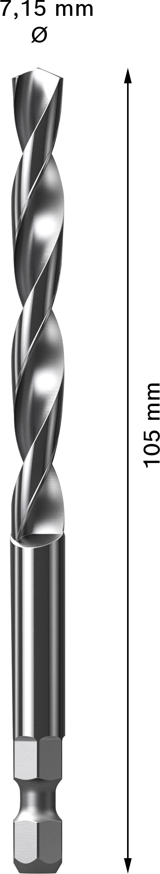 Bosch Combination Center Drill HSS-G 7,15X105