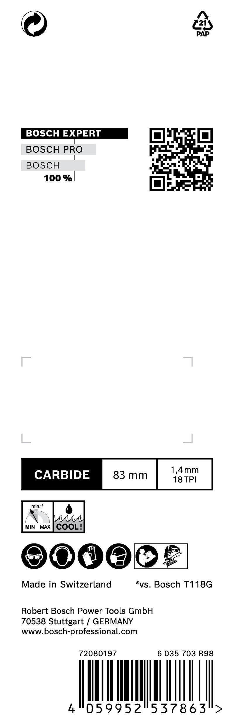 Juego de hojas de sierra Bosch RBE- 3ER T 118 EHM
