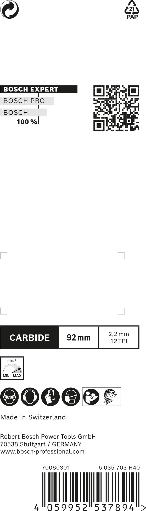 Bosch Saw Blade Set RBE- 3ER T 108 BHM