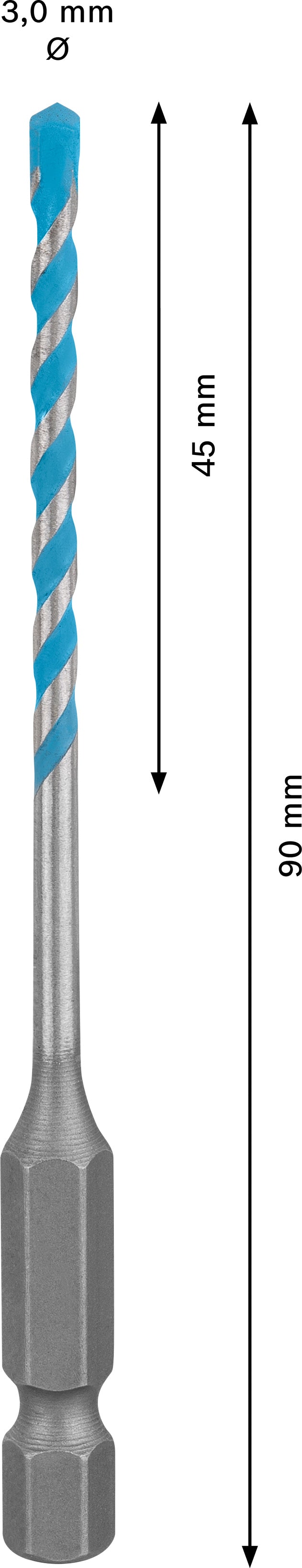 Bosch Drill bit Hex9MCB 3x90