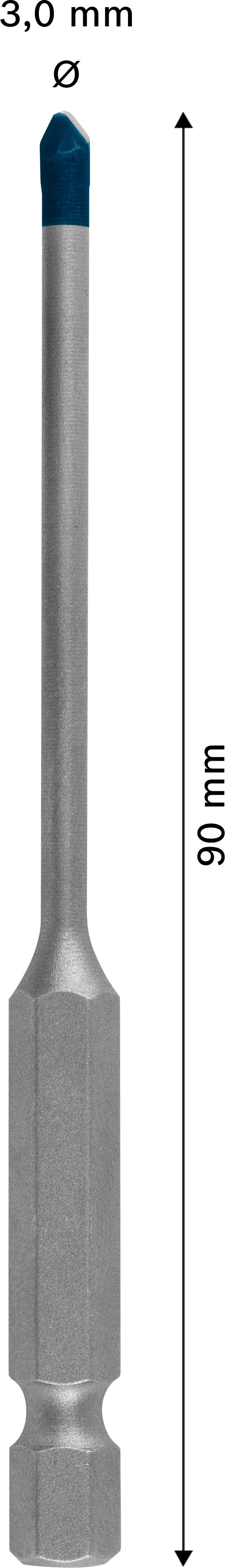 Broca para azulejos Bosch HEX-9 HardCer 3x90