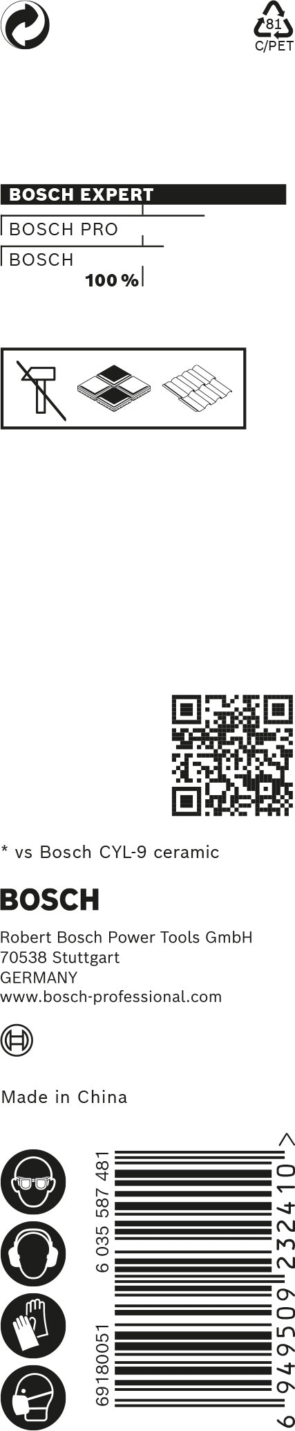 Broca Bosch para azulejos HEX-9 HardCer 5x90