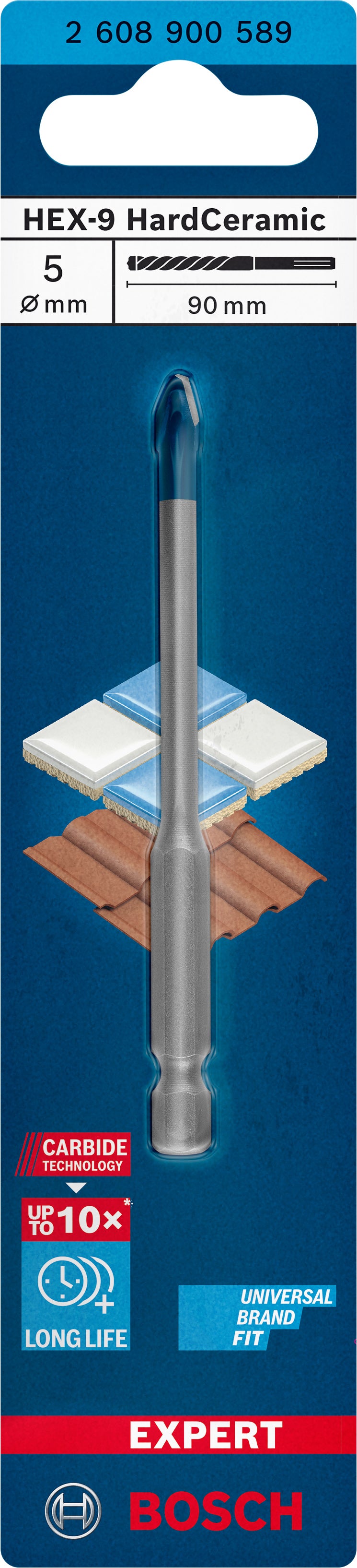 Broca Bosch para azulejos HEX-9 HardCer 5x90