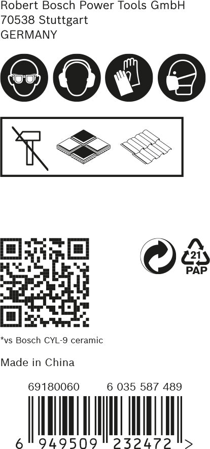 Bosch Tile drill bit HEX-9 HardCer 3 set