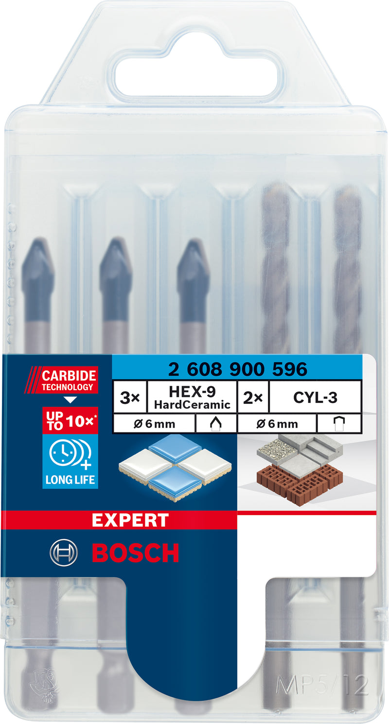 Bosch Tile drill bit HEX-9 HardCer 5 set