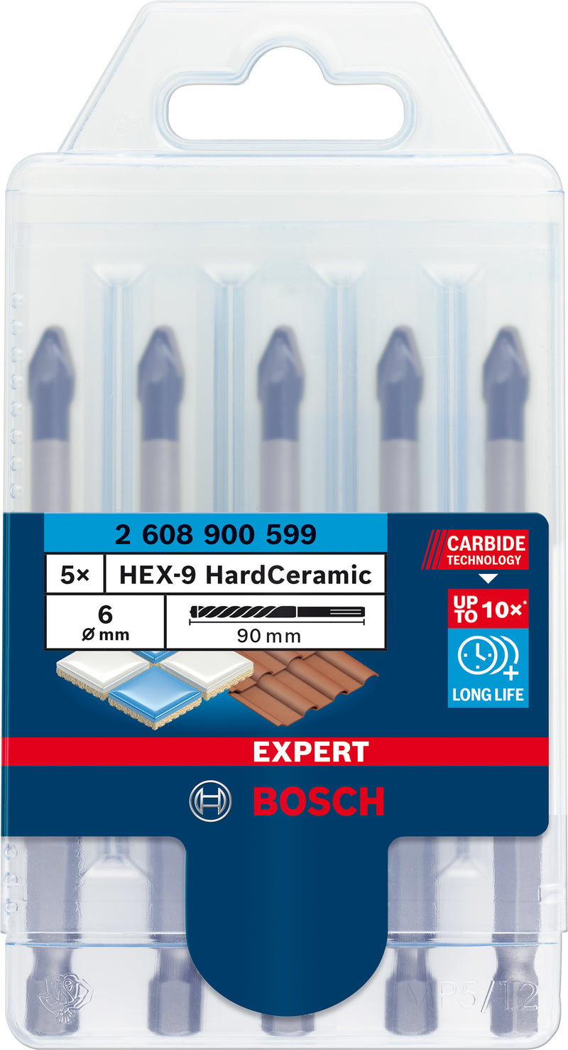 Bosch Tile drill bit HEX-9 HardCer 5 pack