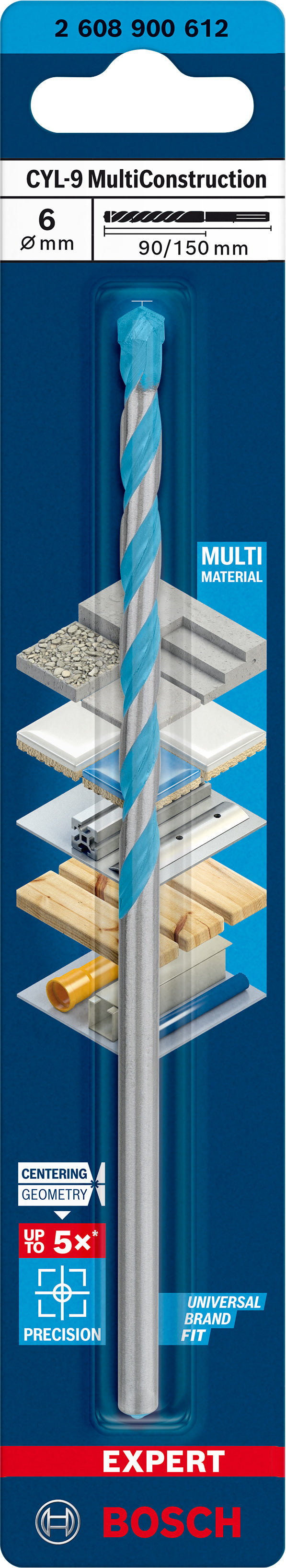 Broca Bosch CYL-9 Multi Construc 6x90x150m