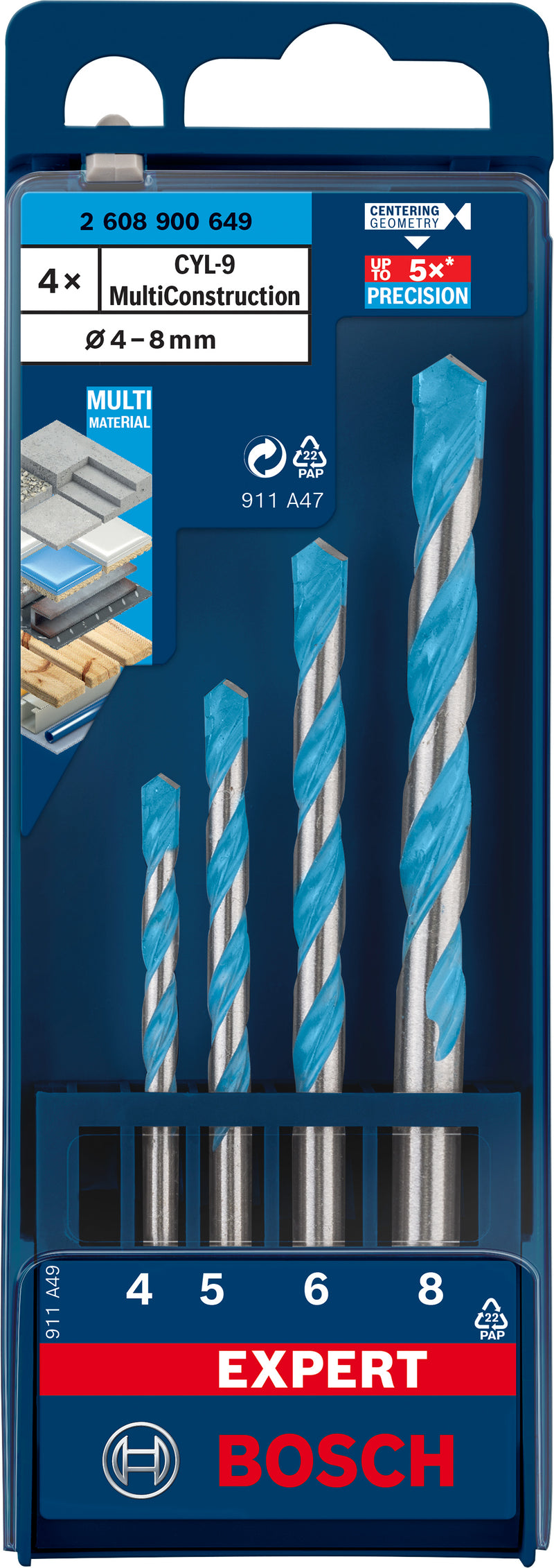 Broca Bosch CYL-9 Multi Construc 4 piezas 4/5/6