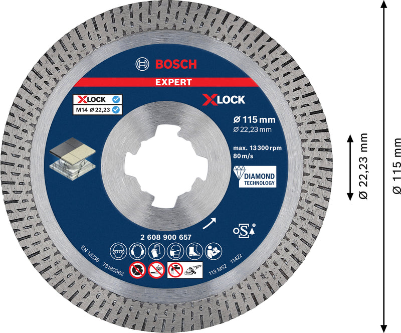 Bosch X-LOCK DIA CD HardC 115x22.23x1.6x10 EXP