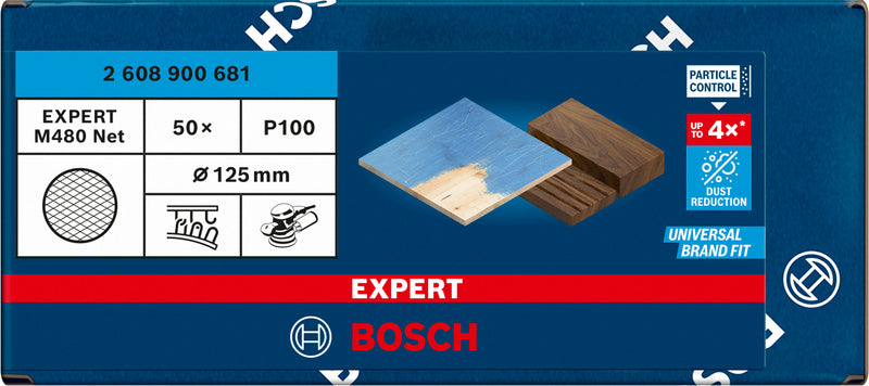 Juego de papeles de lija Bosch M480, 125 mm, 100,50 unidades