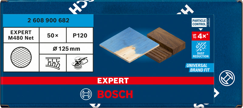 Conjunto de lixas Bosch M480,125mm,120,50x