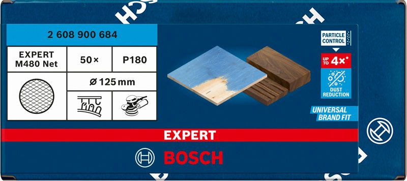 Conjunto de lixas Bosch M480,125mm,180,50x